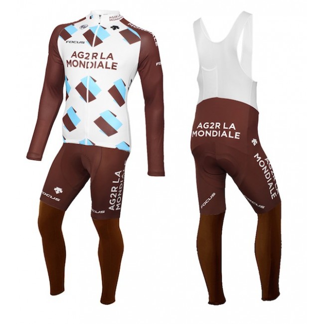 2015 Team Ag2r Set Wielerkleding Wielershirt lange mouw+Lange fietsbroeken Bib 213507 2015 Team Ag2r Set Wielerkleding Wielershirt lange mouw+Lange fietsbroeken Bib 213507