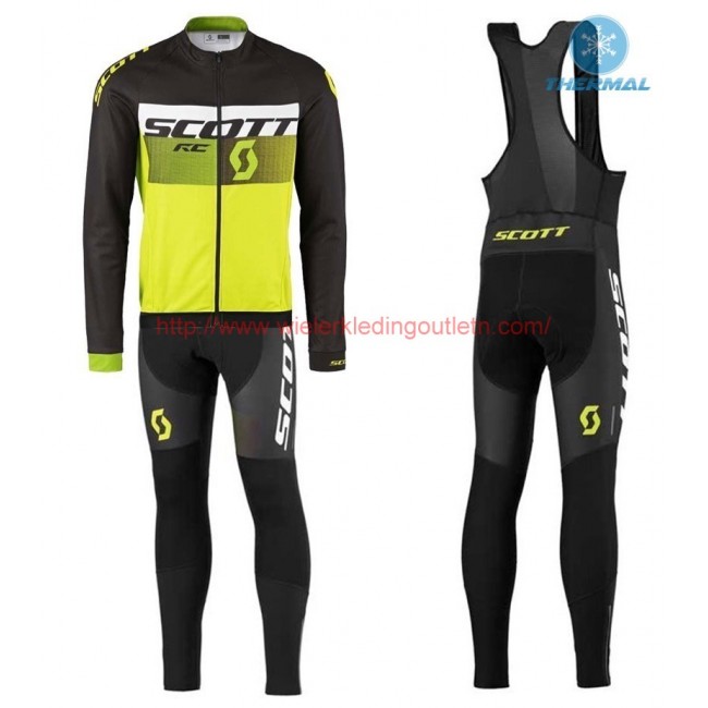 2016 Scott RC zwart-wit-groen Fluo Winter Set Wielerkleding Wielershirt lange mouw+Lange fietsbroeken Bib 213681 2016 Scott RC zwart-wit-groen Fluo Winter Set Wielerkleding Wielershirt lange mouw+Lange fietsbroeken Bib 213681