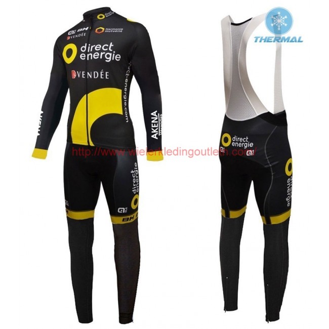 2016 Direct Energie Team zwart Winter Set Wielerkleding Wielershirt lange mouw+Lange fietsbroeken Bib 213575 2016 Direct Energie Team zwart Winter Set Wielerkleding Wielershirt lange mouw+Lange fietsbroeken Bib 213575