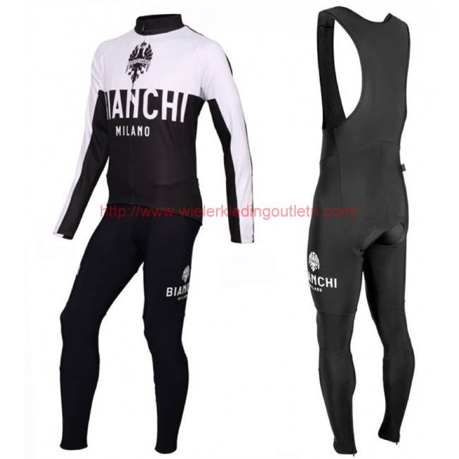 2016 Bianchi Milano Nalon wit-zwart Set Wielerkleding Wielershirt lange mouw+Lange fietsbroeken Bib 213523 2016 Bianchi Milano Nalon wit-zwart Set Wielerkleding Wielershirt lange mouw+Lange fietsbroeken Bib 213523