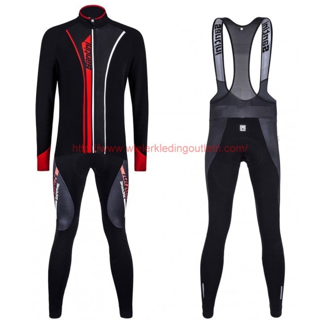 2016 Santini VEGA zwart-rood Set Wielerkleding Wielershirt lange mouw+Lange fietsbroeken Bib 213649 2016 Santini VEGA zwart-rood Set Wielerkleding Wielershirt lange mouw+Lange fietsbroeken Bib 213649