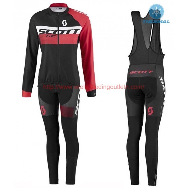 2016 Scott RC zwart-rood Dames Winter Set Wielerkleding Wielershirt lange mouw+Lange fietsbroeken Bib 213701 2016 Scott RC zwart-rood Dames Winter Set Wielerkleding Wielershirt lange mouw+Lange fietsbroeken Bib 213701