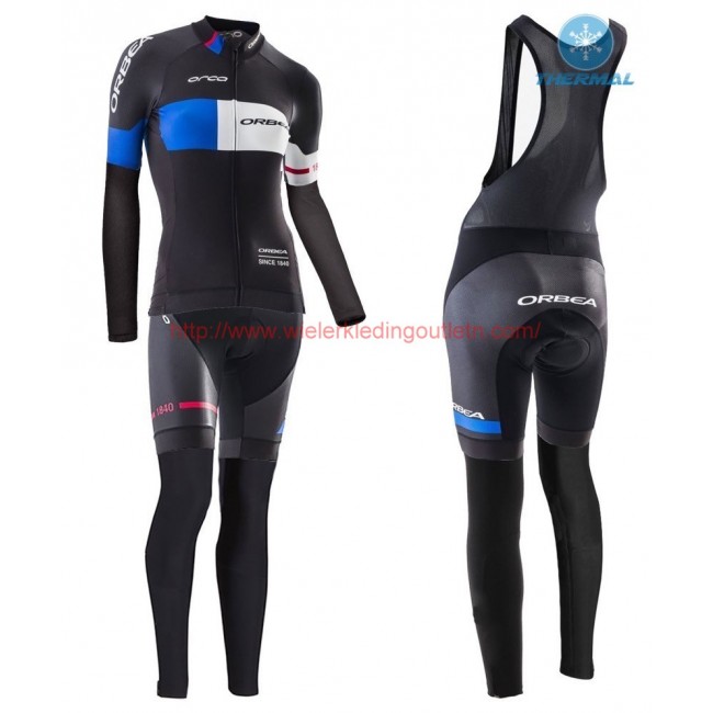 2016 Orbea Pro Dames zwart-Blauw Winter Set Wielerkleding Wielershirt lange mouw+Lange fietsbroeken Bib 213637 2016 Orbea Pro Dames zwart-Blauw Winter Set Wielerkleding Wielershirt lange mouw+Lange fietsbroeken Bib 213637