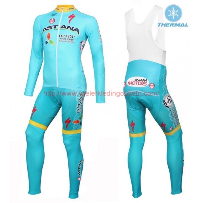 2016 Astana Pro Team Winter Set Wielerkleding Wielershirt lange mouw+Lange fietsbroeken Bib 213519 2016 Astana Pro Team Winter Set Wielerkleding Wielershirt lange mouw+Lange fietsbroeken Bib 213519