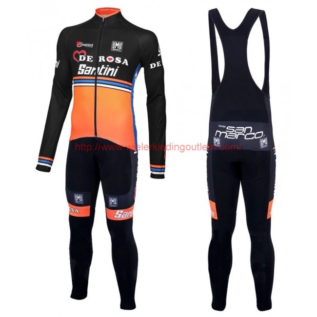 2016 Team DE-ROSA zwart-Orange Set Wielerkleding Wielershirt lange mouw+Lange fietsbroeken Bib 213582 2016 Team DE-ROSA zwart-Orange Set Wielerkleding Wielershirt lange mouw+Lange fietsbroeken Bib 213582