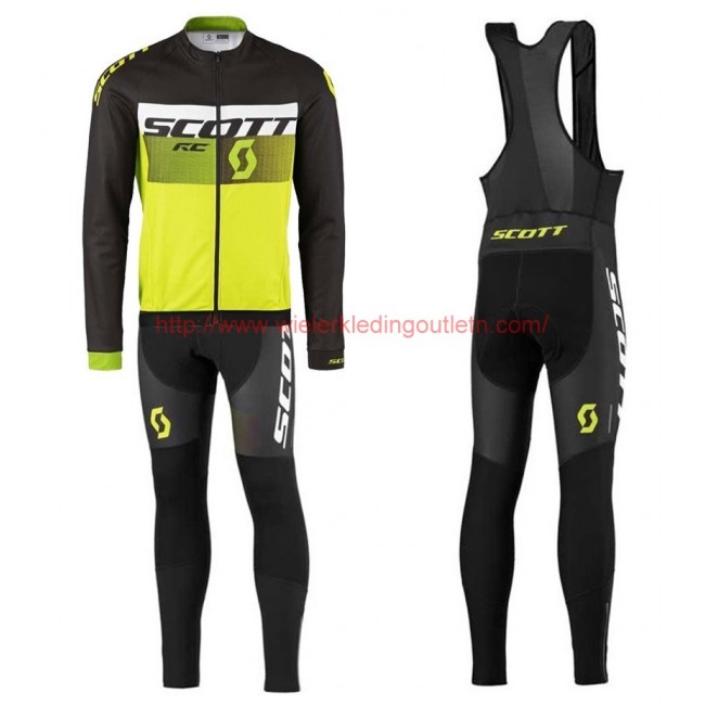 2016 Scott RC zwart-wit-groen Fluo Set Wielerkleding Wielershirt lange mouw+Lange fietsbroeken Bib 213680 2016 Scott RC zwart-wit-groen Fluo Set Wielerkleding Wielershirt lange mouw+Lange fietsbroeken Bib 213680