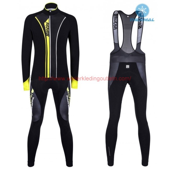 2016 Santini VEGA zwart-geel Winter Set Wielerkleding Wielershirt lange mouw+Lange fietsbroeken Bib 213648 2016 Santini VEGA zwart-geel Winter Set Wielerkleding Wielershirt lange mouw+Lange fietsbroeken Bib 213648