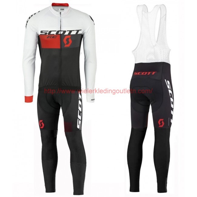 2016 Scott RC wit-zwart-rood Set Wielerkleding Wielershirt lange mouw+Lange fietsbroeken Bib 213676 2016 Scott RC wit-zwart-rood Set Wielerkleding Wielershirt lange mouw+Lange fietsbroeken Bib 213676