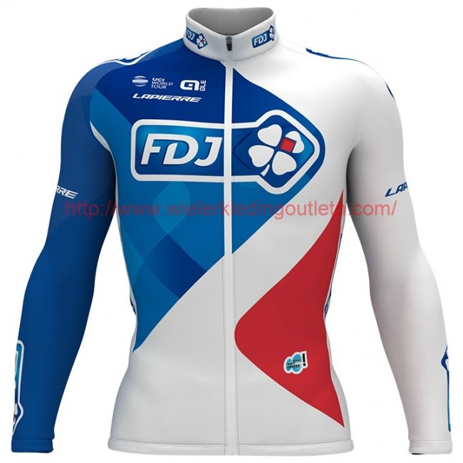 2017 FDJ Wit Wielerkleding Wielershirt lange mouw 17041843 2017 FDJ Wit Wielerkleding Wielershirt lange mouw 17041843
