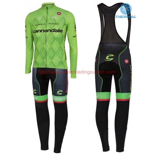 2016 Cannondale Team groen Pro Winter Set Wielerkleding Wielershirt lange mouw+Lange fietsbroeken Bib 213550 2016 Cannondale Team groen Pro Winter Set Wielerkleding Wielershirt lange mouw+Lange fietsbroeken Bib 213550