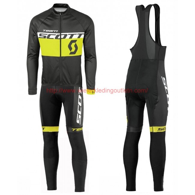 2016 Scott Team zwart-geel Set Wielerkleding Wielershirt lange mouw+Lange fietsbroeken Bib 213657 2016 Scott Team zwart-geel Set Wielerkleding Wielershirt lange mouw+Lange fietsbroeken Bib 213657