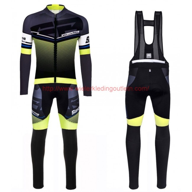 2016 Santini Interactive 30 zwart-groen Set Wielerkleding Wielershirt lange mouw+Lange fietsbroeken Bib 213643 2016 Santini Interactive 30 zwart-groen Set Wielerkleding Wielershirt lange mouw+Lange fietsbroeken Bib 213643