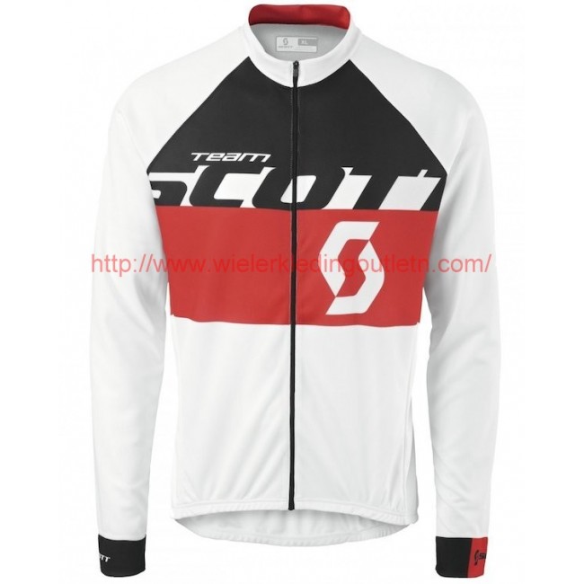 2015 Team Scott wit/zwart/rood Wielerkleding Wielershirt lange mouw 213509 2015 Team Scott wit/zwart/rood Wielerkleding Wielershirt lange mouw 213509