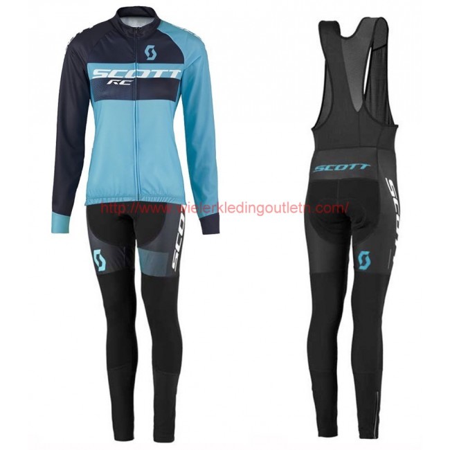 2016 Scott RC zwart-Blauw Dames Set Wielerkleding Wielershirt lange mouw+Lange fietsbroeken Bib 213684 2016 Scott RC zwart-Blauw Dames Set Wielerkleding Wielershirt lange mouw+Lange fietsbroeken Bib 213684