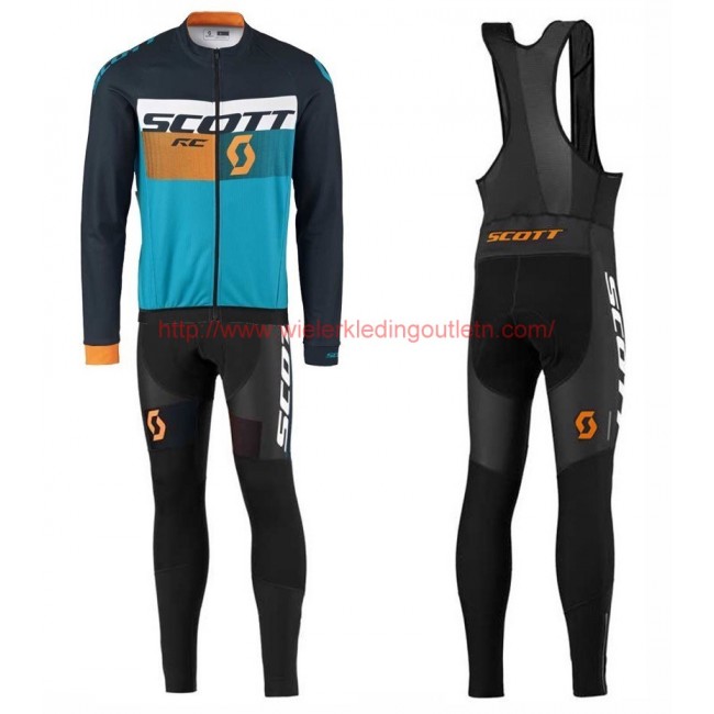2016 Scott RC zwart-geel-Blauw Set Wielerkleding Wielershirt lange mouw+Lange fietsbroeken Bib 213696 2016 Scott RC zwart-geel-Blauw Set Wielerkleding Wielershirt lange mouw+Lange fietsbroeken Bib 213696