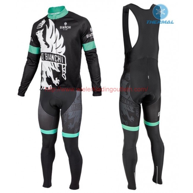 2016 Bianchi Milano Sorisole zwart-groen Winter Set Wielerkleding Wielershirt lange mouw+Lange fietsbroeken Bib 213536 2016 Bianchi Milano Sorisole zwart-groen Winter Set Wielerkleding Wielershirt lange mouw+Lange fietsbroeken Bib 213536
