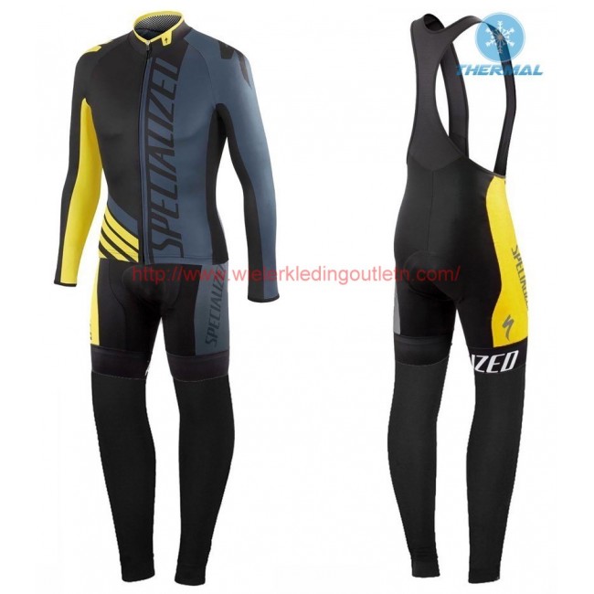 2016 Specialized Pro Team SZK zwart-grijs-geel Winter Set Wielerkleding Wielershirt lange mouw+Lange fietsbroeken Bib 213725 2016 Specialized Pro Team SZK zwart-grijs-geel Winter Set Wielerkleding Wielershirt lange mouw+Lange fietsbroeken Bib 213725