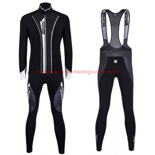 2016 Santini VEGA zwart-wit Set Wielerkleding Wielershirt lange mouw+Lange fietsbroeken Bib 213645 2016 Santini VEGA zwart-wit Set Wielerkleding Wielershirt lange mouw+Lange fietsbroeken Bib 213645