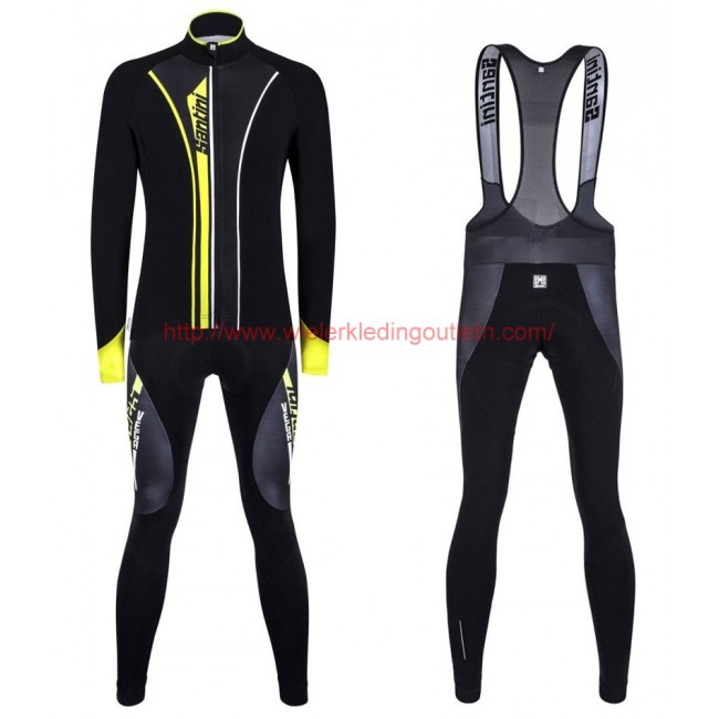 2016 Santini VEGA zwart-geel Set Wielerkleding Wielershirt lange mouw+Lange fietsbroeken Bib 213647 2016 Santini VEGA zwart-geel Set Wielerkleding Wielershirt lange mouw+Lange fietsbroeken Bib 213647