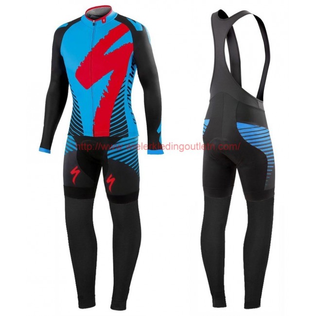 2016 Specialized Team LS zwart-Blauw Set Wielerkleding Wielershirt lange mouw+Lange fietsbroeken Bib 213712 2016 Specialized Team LS zwart-Blauw Set Wielerkleding Wielershirt lange mouw+Lange fietsbroeken Bib 213712