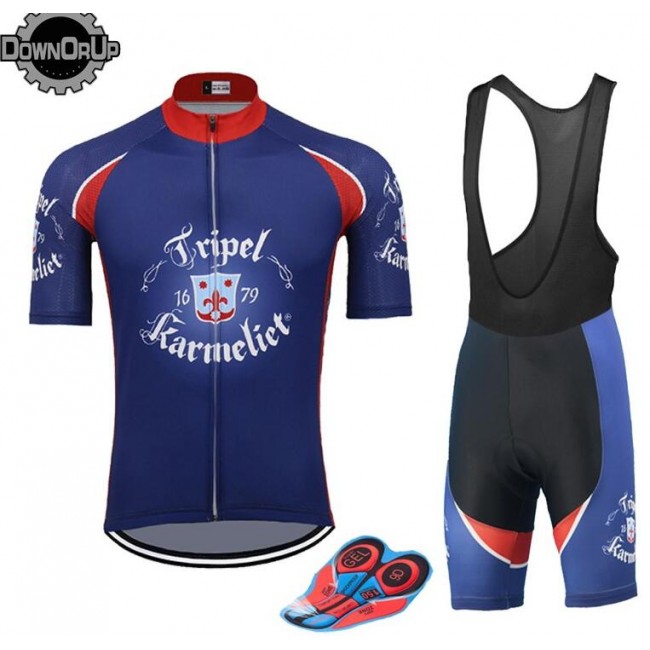 Tripel Karmeliet Fietskleding Wielershirt Korte Mouw+Korte Fietsbroeken Bib groen blauw X3SIP Tripel Karmeliet Fietskleding Wielershirt Korte Mouw+Korte Fietsbroeken Bib groen blauw X3SIP