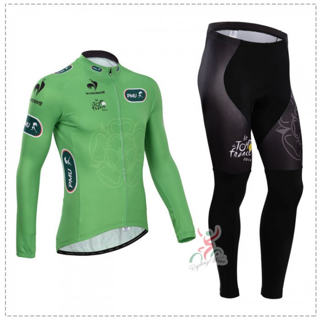 Tour de France le coq sportif 2014 Fietskleding Fietsshirt Lange Mouwen Groen+Lange Fietsbroeken 1390 Tour de France le coq sportif 2014 Fietskleding Fietsshirt Lange Mouwen Groen+Lange Fietsbroeken 1390