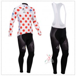Tour de France le coq sportif 2014 Fietskleding Fietsshirt Lange Mouwen polka-dot+Lange Fietsbroeken Bib 1382 Tour de France le coq sportif 2014 Fietskleding Fietsshirt Lange Mouwen polka-dot+Lange Fietsbroeken Bib 1382