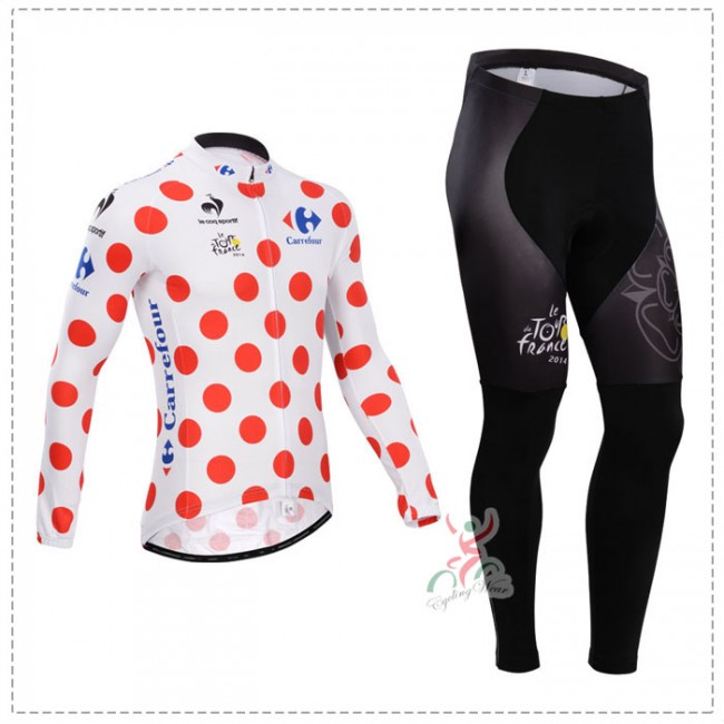Tour de France le coq sportif 2014 Fietskleding Fietsshirt Lange Mouwen polka-dot+Lange Fietsbroeken 1384 Tour de France le coq sportif 2014 Fietskleding Fietsshirt Lange Mouwen polka-dot+Lange Fietsbroeken 1384