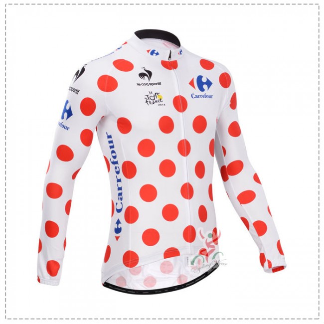 Tour de France le coq sportif 2014 Fietsshirt lange mouw polka-dot 1383 Tour de France le coq sportif 2014 Fietsshirt lange mouw polka-dot 1383