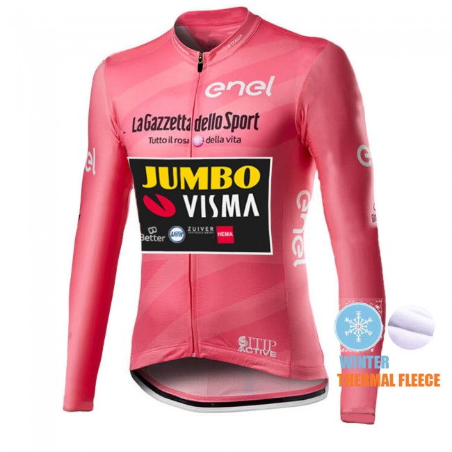 Winter Thermal Fleece Mannen Giro D-italia Jumbo Visma 2021 Fietskleding Fietsshirt Lange Mouw 2021049 Winter Thermal Fleece Mannen Giro D-italia Jumbo Visma 2021 Fietskleding Fietsshirt Lange Mouw 2021049
