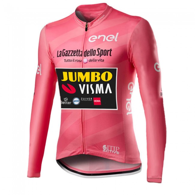 Giro D-italia Jumbo Visma 2021 Fietskleding Fietsshirt Lange Mouw 2021044 Giro D-italia Jumbo Visma 2021 Fietskleding Fietsshirt Lange Mouw 2021044