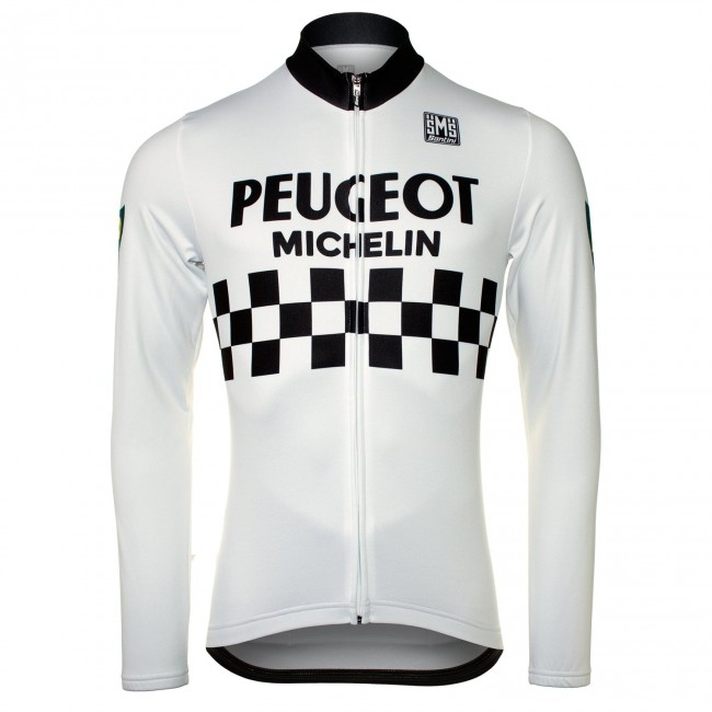 PEUGEOT BP MICHELIN white Fietsshirt lange mouw 19040730 PEUGEOT BP MICHELIN white Fietsshirt lange mouw 19040730