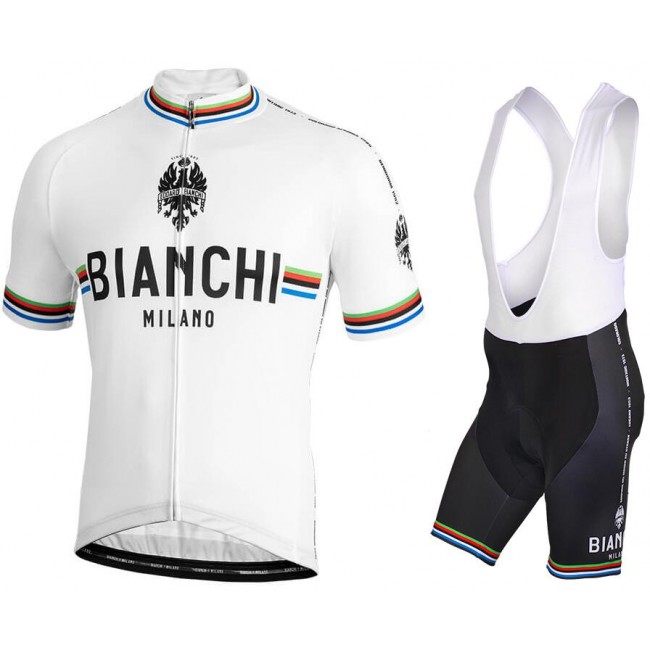 BIANCHI MILANO New Pride white Fietskleding Set Fietsshirt Korte Mouw+Korte fietsbroeken Bib 190224088 BIANCHI MILANO New Pride white Fietskleding Set Fietsshirt Korte Mouw+Korte fietsbroeken Bib 190224088