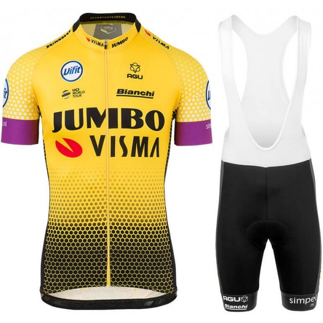 TEAM Jumbo-Visma 2019 Fietskleding Set Fietsshirt Korte Mouw+Korte fietsbroeken Bib 19040752 TEAM Jumbo-Visma 2019 Fietskleding Set Fietsshirt Korte Mouw+Korte fietsbroeken Bib 19040752