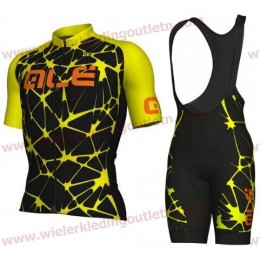 ALE SOLID Cracle Fluo yellow Wielerkleding Set Wielershirt korte mouwen+Fiets Koersbroek A2018986 ALE SOLID Cracle Fluo yellow Wielerkleding Set Wielershirt korte mouwen+Fiets Koersbroek A2018986