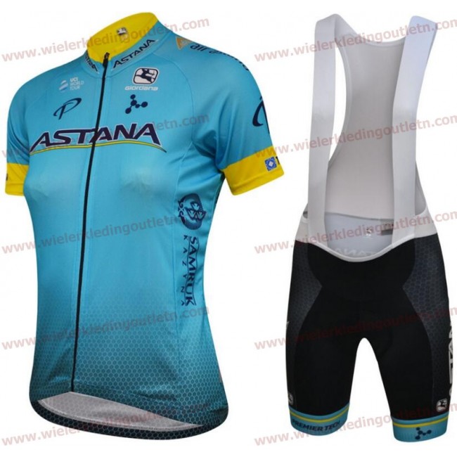 Astana 2018 Dames Fietskleding Set Wielershirt korte mouwen+Fiets Koersbroek 18A0012 Astana 2018 Dames Fietskleding Set Wielershirt korte mouwen+Fiets Koersbroek 18A0012