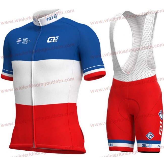 Groupama Fdj French Champion 2018 Fietskleding Set Wielershirt korte mouwen+Fiets Koersbroek 18A0021 Groupama Fdj French Champion 2018 Fietskleding Set Wielershirt korte mouwen+Fiets Koersbroek 18A0021