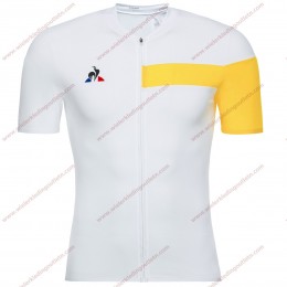 Le Coq Sportif Optical Geel wit Wielershirt korte mouw 18C10223 Le Coq Sportif Optical Geel wit Wielershirt korte mouw 18C10223