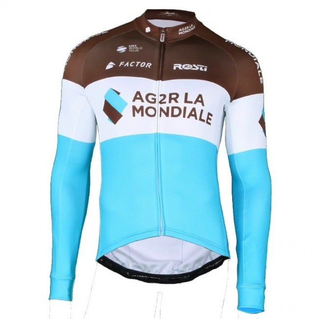 2018 AG2R La Mondiale Profteam Wielershirts lange mouw dLj1B 2018 AG2R La Mondiale Profteam Wielershirts lange mouw dLj1B
