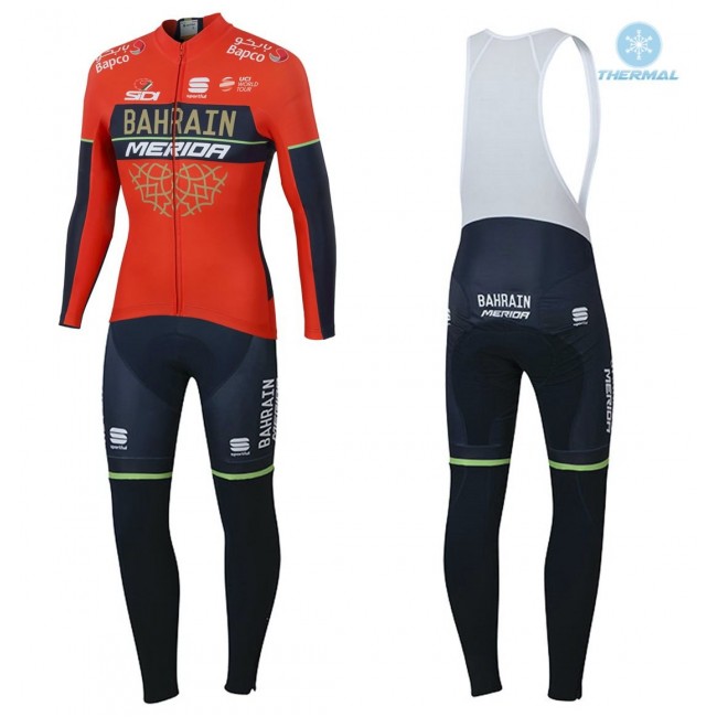 2018 Profteam Merida Bahrain rood winterset Wielerkleding Set Wielershirts lange mouw+fietsbroek lang met zeem FiwZn 2018 Profteam Merida Bahrain rood winterset Wielerkleding Set Wielershirts lange mouw+fietsbroek lang met zeem FiwZn