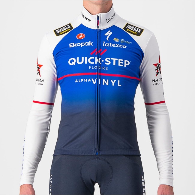 Quick Step Alpha Vinyl 2022 fietsshirt met lange mouwen professioneel wielerteam Quick Step Alpha Vinyl 2022 fietsshirt met lange mouwen professioneel wielerteam